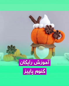 Autumn gnome, pumpkin, anise.White hat.white beard, free crochet pattern