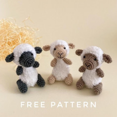 Black sheep with white wool, brown sheep with white wool.free crochet pattern