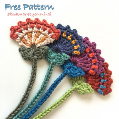 bookmark blue, red crochet pattern