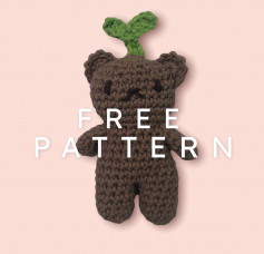 brown bear green leaves free crochet pattern