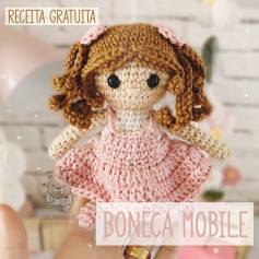 brown hair doll pink dress pink bow free crochet pattern