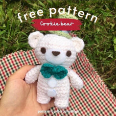 cookie bear blue bow free pattern