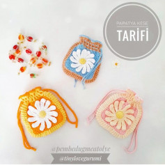 crochet pattern flower decoration bag 12 petals
