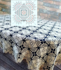 crochet pattern square tablecloth