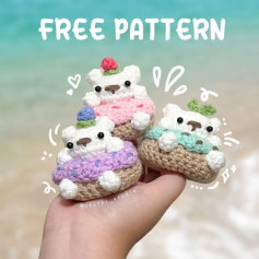 donut, white bear, crochet pattern