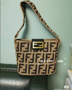 F crochet pattern decorative handbag