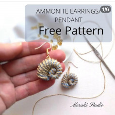 free crochet pattern ammonite earrings pendant
