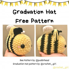 free crochet pattern bee graduation hat