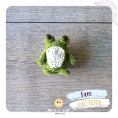free crochet pattern black-eyed white-bellied frog.