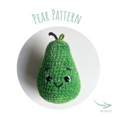 free crochet pattern blue pear.