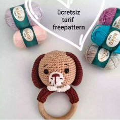 free crochet pattern brown-eared dog dice