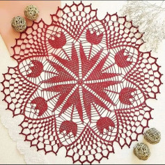 free crochet pattern circle with eight flowers and leaves