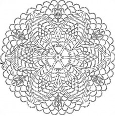 free crochet pattern circle with six petals.