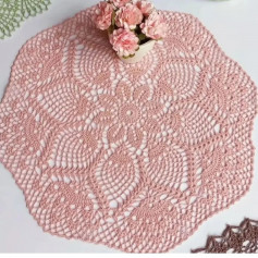 free crochet pattern circular with eight cards in the middle six small cards in the center.