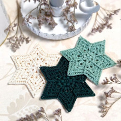 free crochet pattern coasters star shape