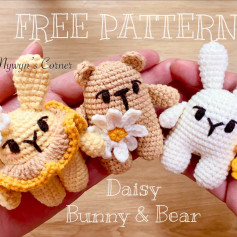 free crochet pattern daisy bunny bear