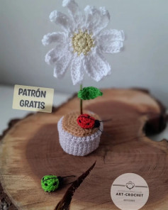 free crochet pattern daisy flower pot