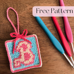 free crochet pattern decorative square letter B