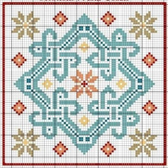 free crochet pattern decorative square symmetrical through the center.