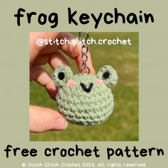 free crochet pattern frog keychain