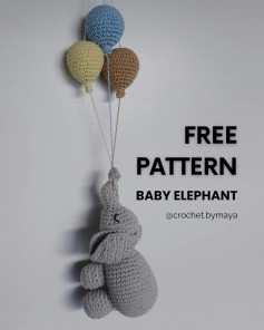 free crochet pattern gray elephant