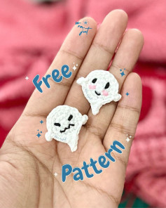 free crochet pattern halloween ghosts earrings