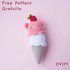 free crochet pattern ice cream bear cup