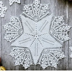 free crochet pattern in the shape of a pentagram.