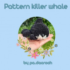 free crochet pattern killer whale black, belly white