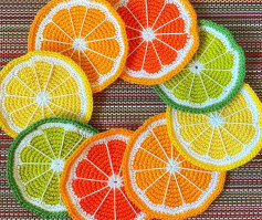 free crochet pattern lemon coasters
