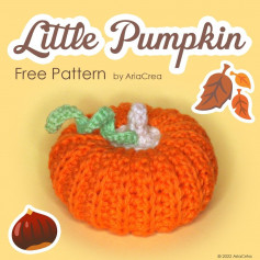 free crochet pattern little pumpkin with white stem.