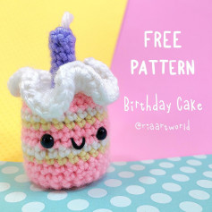 free crochet pattern mini birthday cake