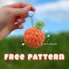 free crochet pattern orange keychain.