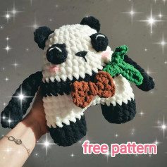 free crochet pattern panda letter A