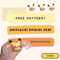 free crochet pattern pikachu head