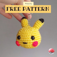 free crochet pattern pikachu keychain