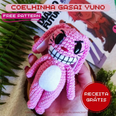 free crochet pattern pink and white belly rabbit.