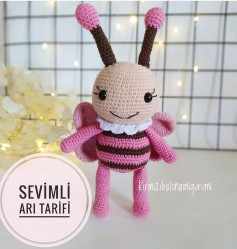 free crochet pattern pink bee