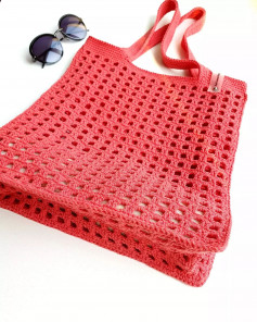 free crochet pattern pink handbag