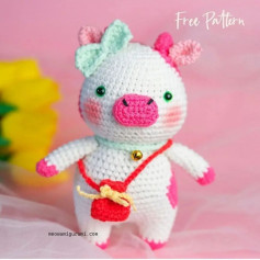 free crochet pattern pink nose dairy cow.