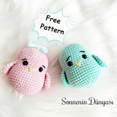 free crochet pattern pink penguin, blue penguin