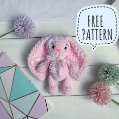 free crochet pattern pink rabbit