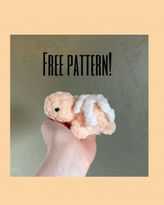 free crochet pattern pink turtle, white shell.