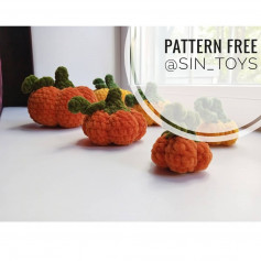 free crochet pattern pumpkin with blue stem