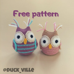 free crochet pattern purple owl.