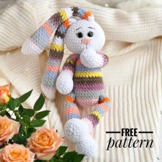 free crochet pattern rainbow rabbit