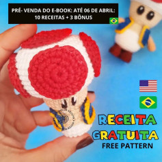 free crochet pattern red dot mushrooms.