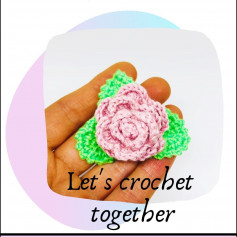 free crochet pattern rose and leaf
