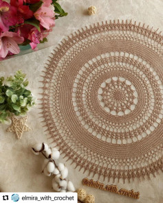 free crochet pattern round shape with many small spikes.