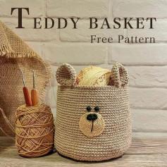 free crochet pattern teddy basket